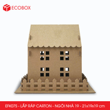  EFK07S - Nhà giấy lắp ráp bằng carton - Mẫu 19 - 21x19x19 cm 