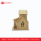  EFK07O - Nhà giấy lắp ráp bằng carton - Mẫu 15 - 14x11x14 cm 