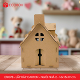  EFK07B - Nhà giấy lắp ráp bằng carton - Mẫu 2 - 16x15x19 cm 