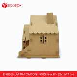  EFK07Q - Nhà giấy lắp ráp bằng carton - Mẫu 17 - 23x15x17 cm 