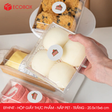  EFHP4T - Combo 25 hộp giấy kraft thực phẩm - Nắp PET - Trắng - 20.5x15x6 cm 