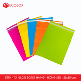  ET1H - Combo 100 túi nilon niêm phong giao hàng - Hồng - 35x25 cm 