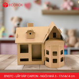  EFK07C - Nhà giấy lắp ráp bằng carton - Mẫu 3 - 17x14x14 cm 