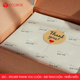  ESCxx - Cuộn Sticker Thank You tròn - Nhiều thiết kế - 2.5cm - [500 tem/cuộn] 