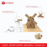  EFK07F - Nhà giấy lắp ráp bằng carton - Mẫu 6 - 19x10x21 cm 