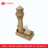  EFK07V - Nhà giấy lắp ráp bằng carton - Mẫu 22 - 19x10x29 cm 