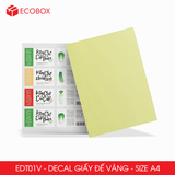  EDT01V - Decal giấy trắng đế vàng A4 - 50 tờ/ xấp 