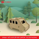  EFK06A - Xe cứu thương lắp ráp bằng carton - 18x8x11 cm 