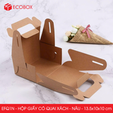  EFQ1N - Hộp giấy Kraft quai xách - Nâu - 13.5x10x10 cm 