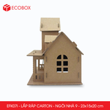  EFK07I - Nhà giấy lắp ráp bằng carton - Mẫu 9 - 23x15x20 cm 