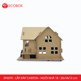  EFK07R - Nhà giấy lắp ráp bằng carton - Mẫu 18 - 25x18x13 cm 