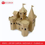  EFK07U - Nhà giấy lắp ráp bằng carton - Mẫu 21 - 21x20x22 cm 