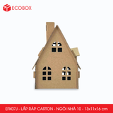  EFK07J - Nhà giấy lắp ráp bằng carton - Mẫu 10 - 13x11x16 cm 
