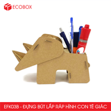  EFK03B - Đựng bút lắp ráp hình con tê giác bằng giấy carton 