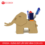  EFK03A - Đựng bút lắp ráp hình con voi bằng giấy carton 