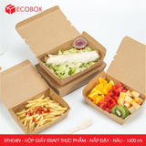  EFHD4N - Combo 25 hộp giấy kraft thực phẩm - Nắp đậy - Nâu - 1600 ml 