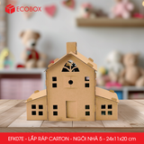  EFK07E - Nhà giấy lắp ráp bằng carton - Mẫu 5 - 24x11x20 cm 