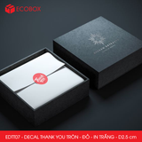  EDTT07 - Combo 50 decal Thank You tròn - Đỏ - In trắng - 2.5cm [50 cái/pack] 