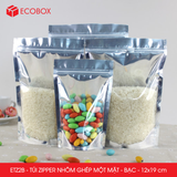 ETZ2B - 12x19cm - Túi Zipper nhôm ghép - Bạc 