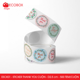  ESCK01 - Cuộn Sticker Thank You tròn - Nhiều thiết kế - 2.5cm - [500 tem/cuộn] 