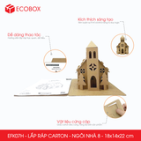  EFK07H - Nhà giấy lắp ráp bằng carton - Mẫu 8 - 18x14x22 cm 