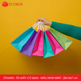  ETG6XM - 20x14x7 cm -Túi giấy có quai màu xanh mint 