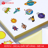  EDT01V - Decal giấy trắng đế vàng A4 - 50 tờ/ xấp 