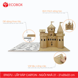  EFK07U - Nhà giấy lắp ráp bằng carton - Mẫu 21 - 21x20x22 cm 