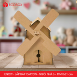  EFK07F - Nhà giấy lắp ráp bằng carton - Mẫu 6 - 19x10x21 cm 