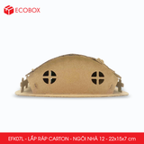 EFK07L - Nhà giấy lắp ráp bằng carton - Mẫu 12 - 22x15x7 cm 