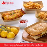  EFPxN - Khay giấy kraft dáng thuyền đựng thực phẩm - Nhiều size 