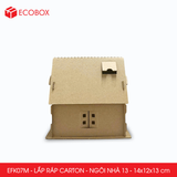  EFK07M - Nhà giấy lắp ráp bằng carton - Mẫu 13 - 14x12x13 cm 