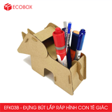  EFK03B - Đựng bút lắp ráp hình con tê giác bằng giấy carton 