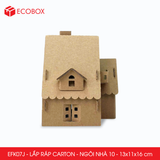  EFK07J - Nhà giấy lắp ráp bằng carton - Mẫu 10 - 13x11x16 cm 