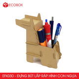  EFK03D - Đựng bút lắp ráp hình con ngựa bằng giấy carton 