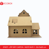  EFK07I - Nhà giấy lắp ráp bằng carton - Mẫu 9 - 23x15x20 cm 
