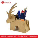  EFK03C - Đựng bút lắp ráp hình con hươu bằng giấy carton 