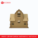  EFK07O - Nhà giấy lắp ráp bằng carton - Mẫu 15 - 14x11x14 cm 