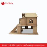 EFK07K - Nhà giấy lắp ráp bằng carton - Mẫu 11 - 23x20x15 cm 