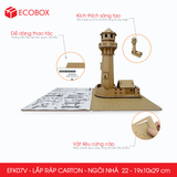  EFK07V - Nhà giấy lắp ráp bằng carton - Mẫu 22 - 19x10x29 cm 