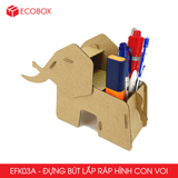  EFK03A - Đựng bút lắp ráp hình con voi bằng giấy carton 