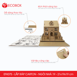  EFK07S - Nhà giấy lắp ráp bằng carton - Mẫu 19 - 21x19x19 cm 