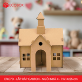  EFK07D - Nhà giấy lắp ráp bằng carton - Mẫu 4 - 19x14x25 cm 