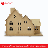  EFK07Q - Nhà giấy lắp ráp bằng carton - Mẫu 17 - 23x15x17 cm 