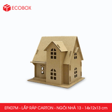  EFK07M - Nhà giấy lắp ráp bằng carton - Mẫu 13 - 14x12x13 cm 
