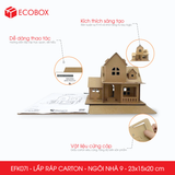 EFK07I - Nhà giấy lắp ráp bằng carton - Mẫu 9 - 23x15x20 cm 