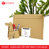  EFK03D - Đựng bút lắp ráp hình con ngựa bằng giấy carton 