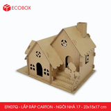  EFK07Q - Nhà giấy lắp ráp bằng carton - Mẫu 17 - 23x15x17 cm 