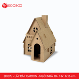  EFK07J - Nhà giấy lắp ráp bằng carton - Mẫu 10 - 13x11x16 cm 