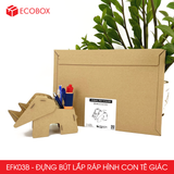  EFK03B - Đựng bút lắp ráp hình con tê giác bằng giấy carton 